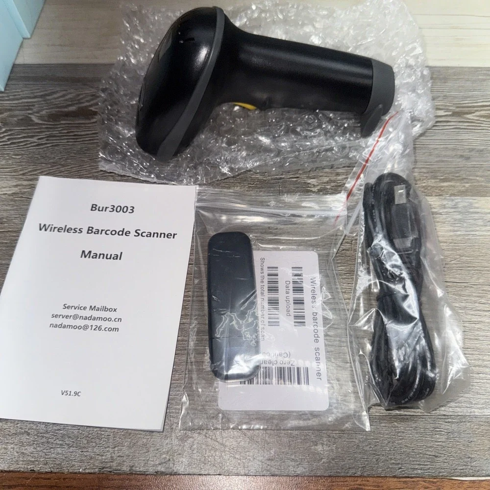 NADAMOO BUR3003 433MHz Wireless Barcode Scanner